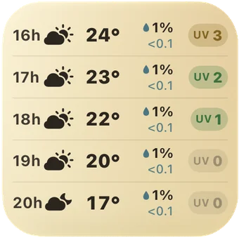 Widget: Temperatur und Regen für die nächsten Stunden